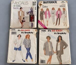 Vintage Sewing Patterns Lot of 4 UNCUT Simplicity Butterick McCalls Wardrobe